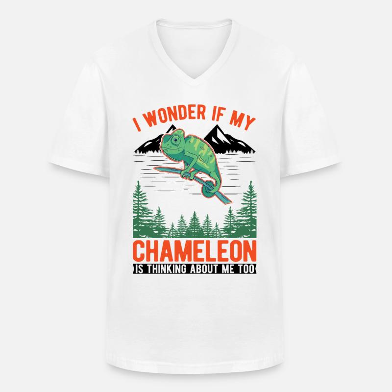 Chamäleon Geschenk Chameleon - Männer-T-Shirt mit V-Ausschnitt - Weiß