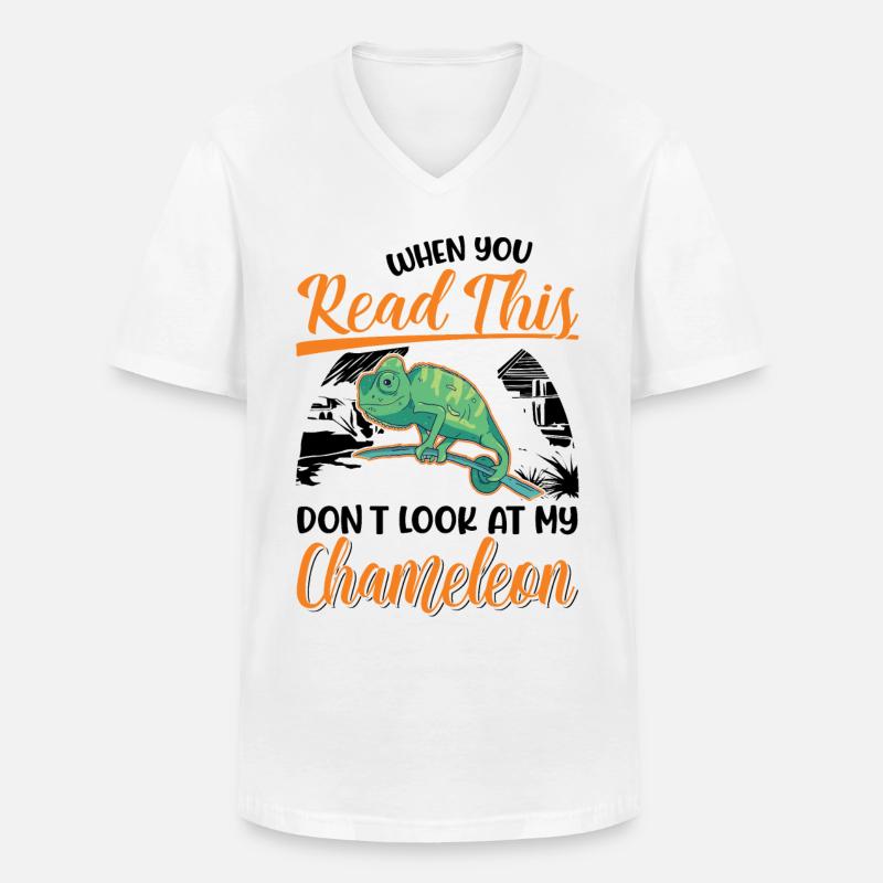 Chamäleon Geschenk Chameleon - Männer-T-Shirt mit V-Ausschnitt - Weiß