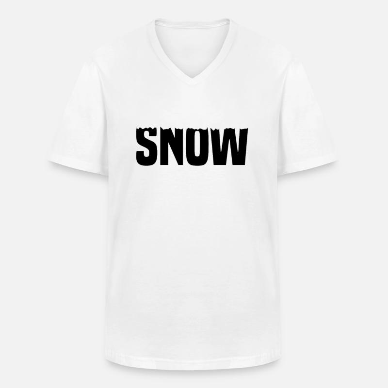 Snow Schnee - Männer-T-Shirt mit V-Ausschnitt - Weiß