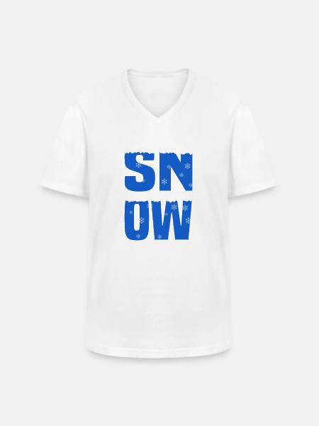 Snow Schnee - Men's V-Neck T-Shirt - white