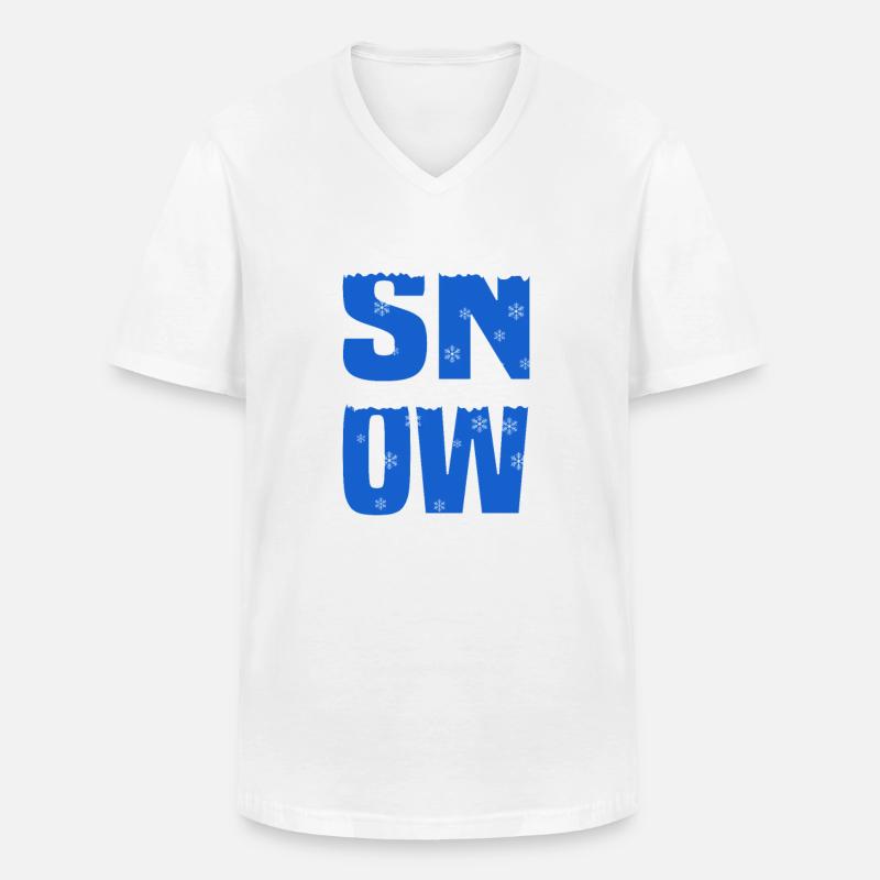 Snow Schnee - Männer-T-Shirt mit V-Ausschnitt - Weiß
