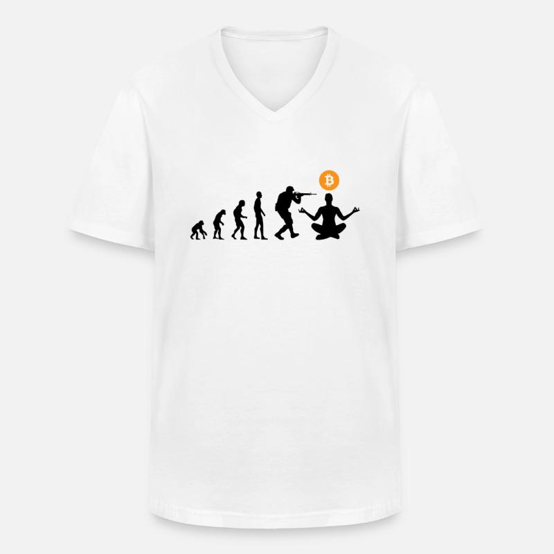 Bitcoin evolution - Männer-T-Shirt mit V-Ausschnitt - Weiß
