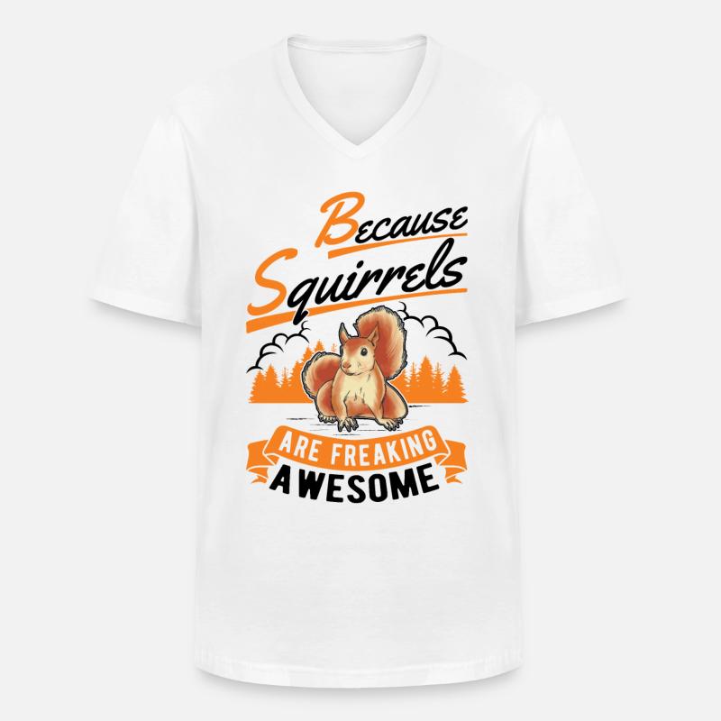 Eichhörnchen Geschenk Squirrel Grauhörnchen - Männer-T-Shirt mit V-Ausschnitt - Weiß