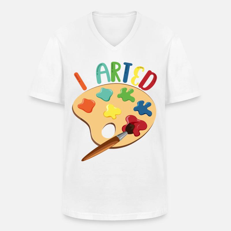 I Arted For Painter - Männer-T-Shirt mit V-Ausschnitt - Weiß