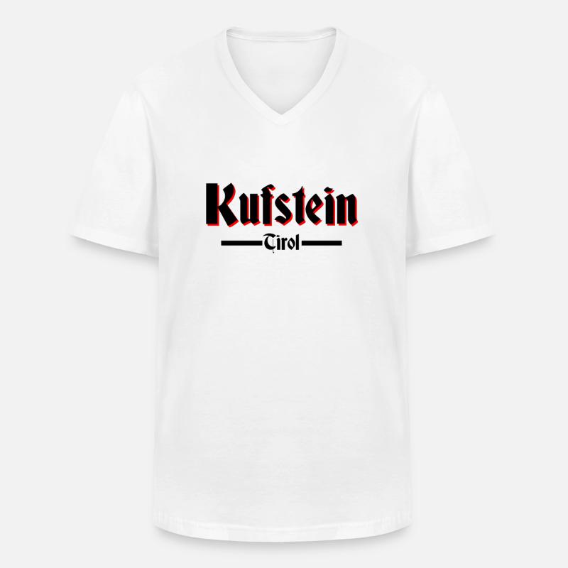 Kufstein - Männer-T-Shirt mit V-Ausschnitt - Weiß