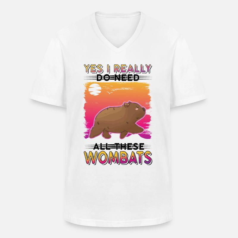 Wombat Geschenk - Männer-T-Shirt mit V-Ausschnitt - Weiß