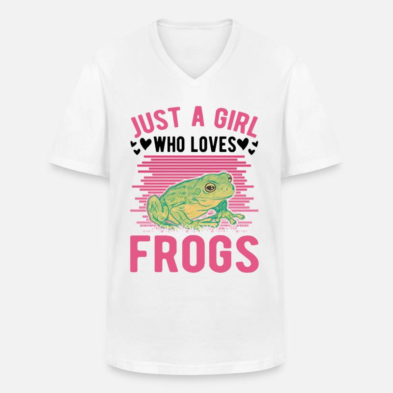 Frosch Mädchen Laubfrosch - Männer-T-Shirt mit V-Ausschnitt - Weiß