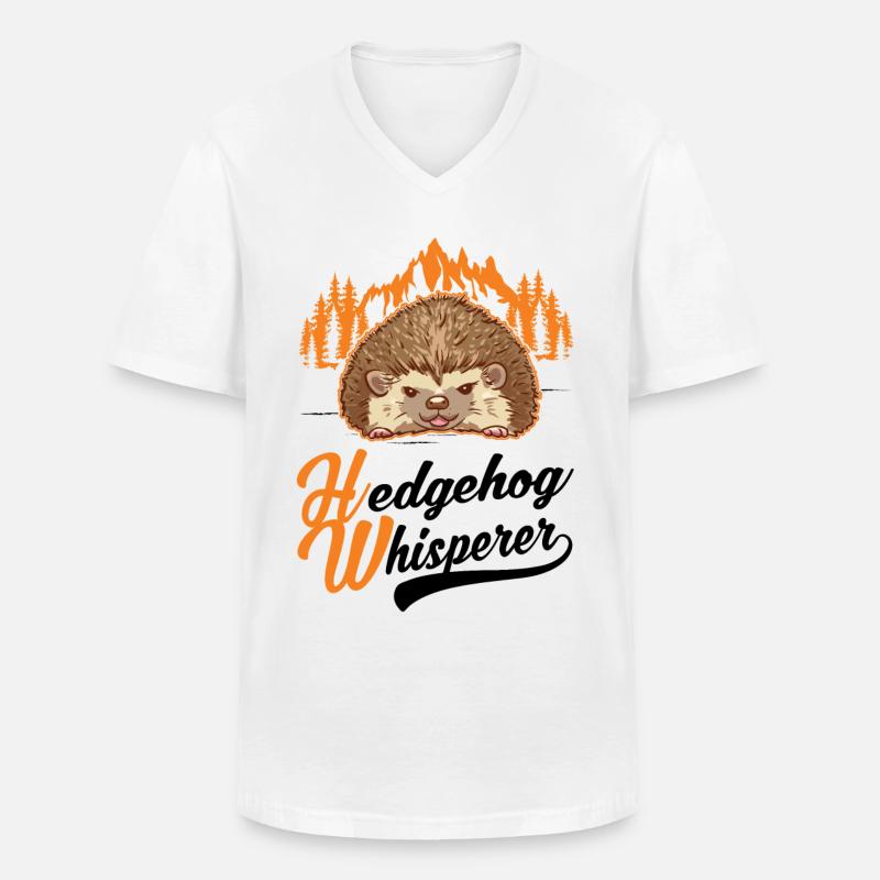Igel Flüsterer Hedgehog Whisperer - Männer-T-Shirt mit V-Ausschnitt - Weiß