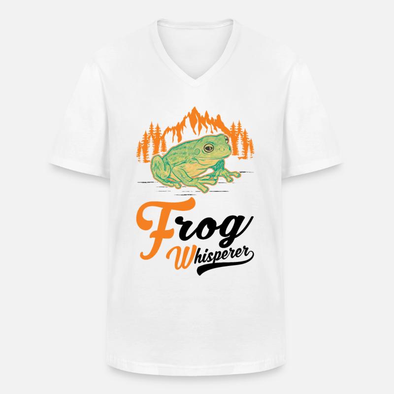 Frosch Flüsterer Geschenk Laubfrosch - Männer-T-Shirt mit V-Ausschnitt - Weiß