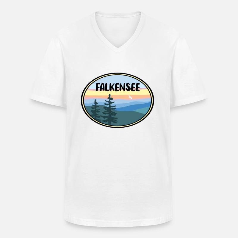 Falkensee - Männer-T-Shirt mit V-Ausschnitt - Weiß