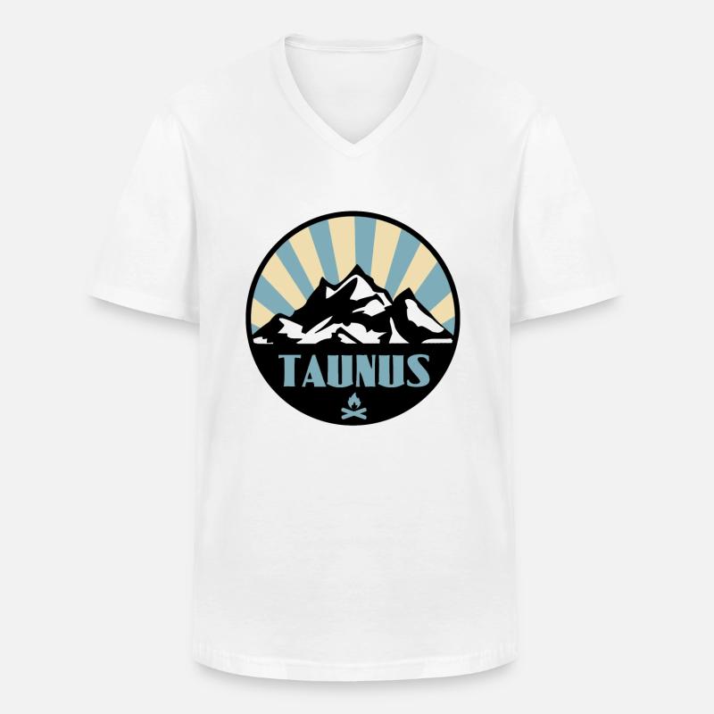 Taunus - Männer-T-Shirt mit V-Ausschnitt - Weiß