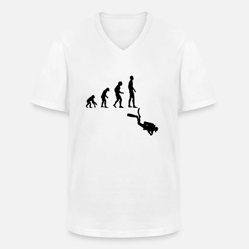 Evolution Plongée - T-shirt col V Homme - blanc