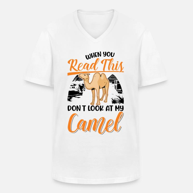 Kamel Geschenk Dromedar Camel Großkamel - Männer-T-Shirt mit V-Ausschnitt - Weiß