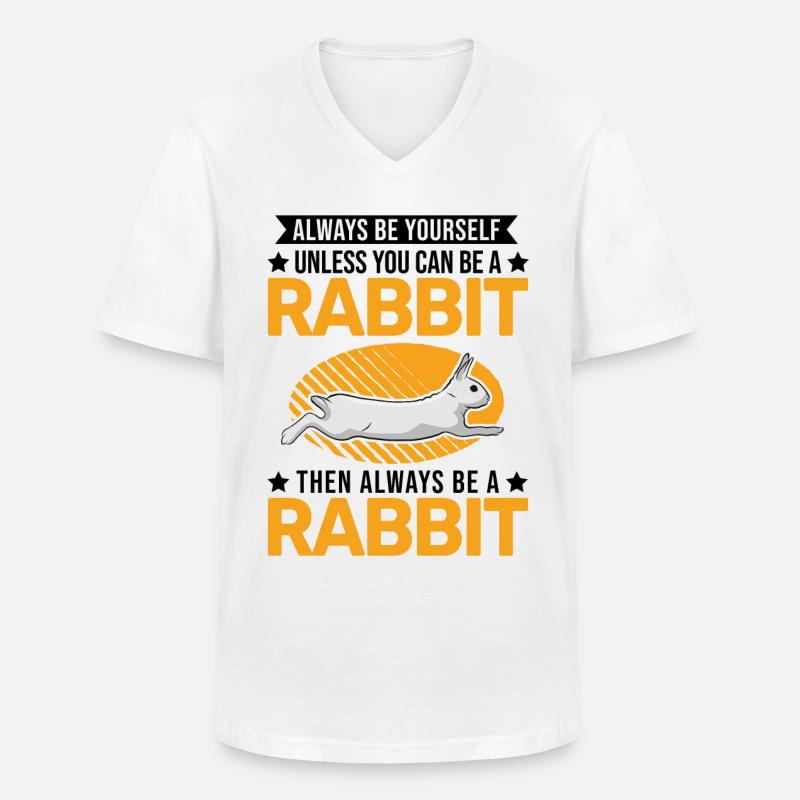 Rabbit Rabbit Rabbit - Men's V-Neck T-Shirt - white