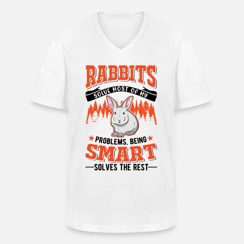 Rabbit Bunny Rabbit Rabbit - Men's V-Neck T-Shirt - white