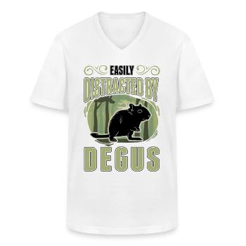 Degu Gift Shrub Rat Forest Degu - Men's V-Neck T-Shirt - white - Front - AI Model Male 185 light (185cm)