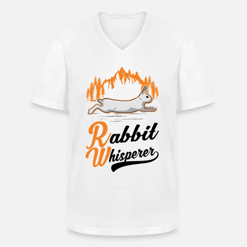 Kaninchen Flüsterer Hasen Flüsterer - Männer-T-Shirt mit V-Ausschnitt - Weiß