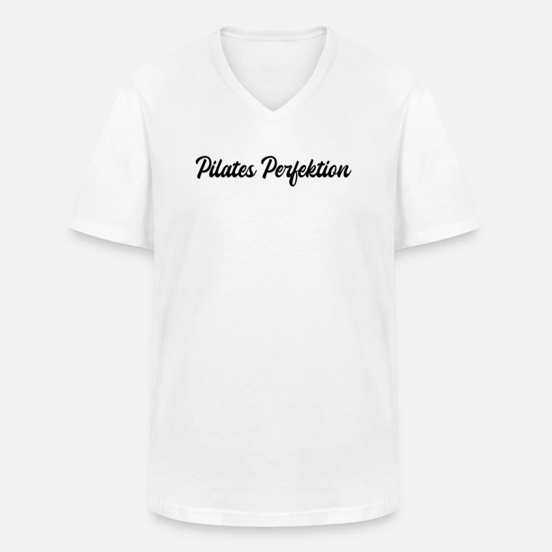 Pilates - Pilates Perfektion - Männer-T-Shirt mit V-Ausschnitt - Weiß
