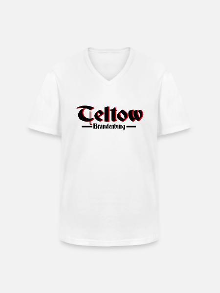 Teltow - Männer-T-Shirt mit V-Ausschnitt - Weiß