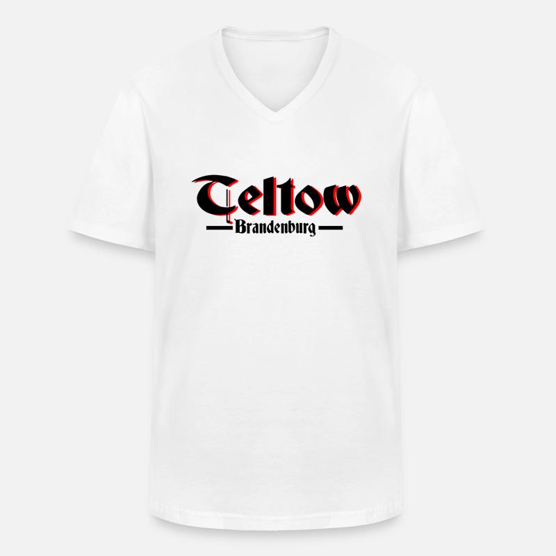 Teltow - Männer-T-Shirt mit V-Ausschnitt - Weiß