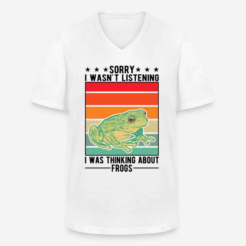 Frosch Geschenk Laubfrosch - Männer-T-Shirt mit V-Ausschnitt - Weiß