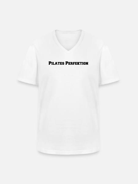 Pilates - Pilates Perfektion - Männer-T-Shirt mit V-Ausschnitt - Weiß