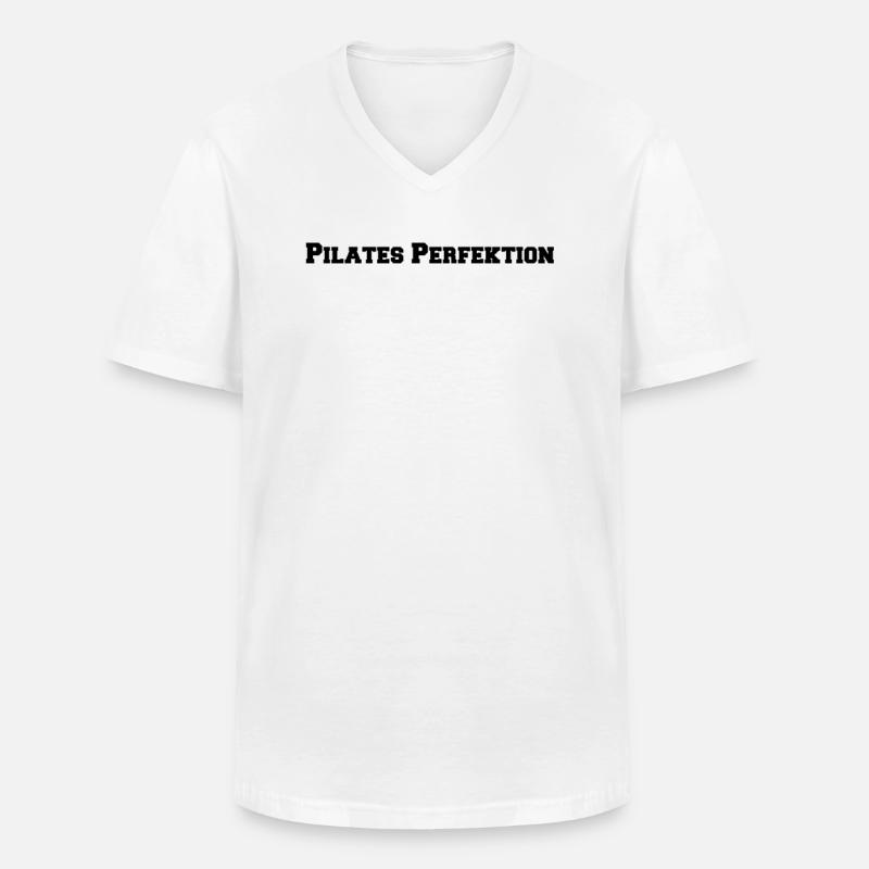 Pilates - Pilates Perfektion - Männer-T-Shirt mit V-Ausschnitt - Weiß