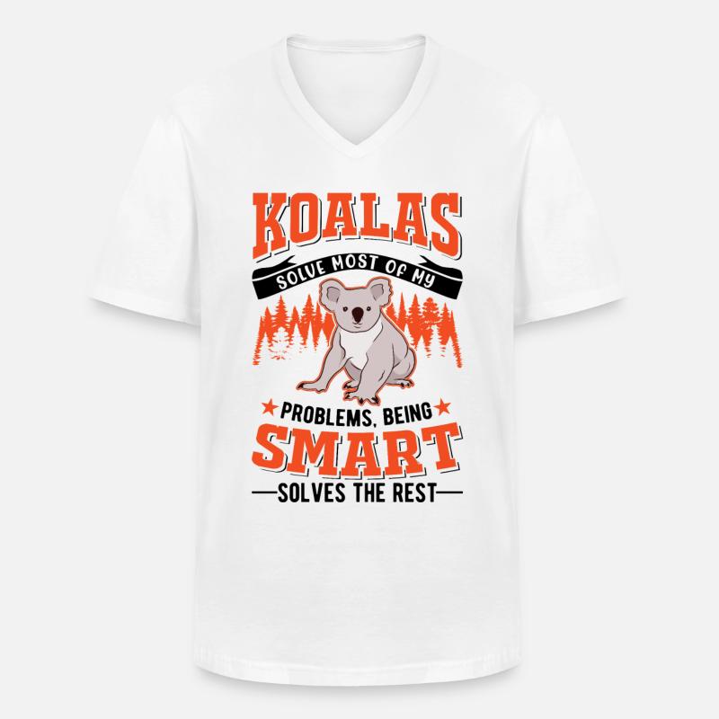 Koala Geschenk Koalabär - Männer-T-Shirt mit V-Ausschnitt - Weiß