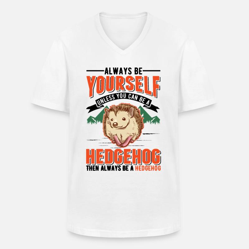 Sois toujours toi-même Hérisson Igel - T-shirt col V Homme - blanc