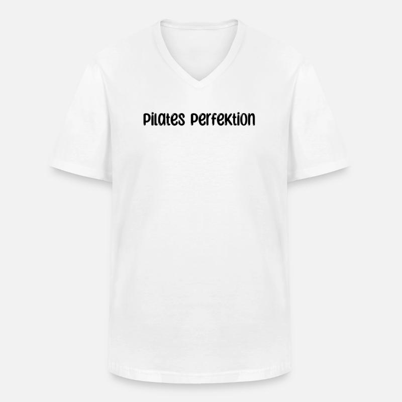 Pilates - Pilates Perfektion - Männer-T-Shirt mit V-Ausschnitt - Weiß