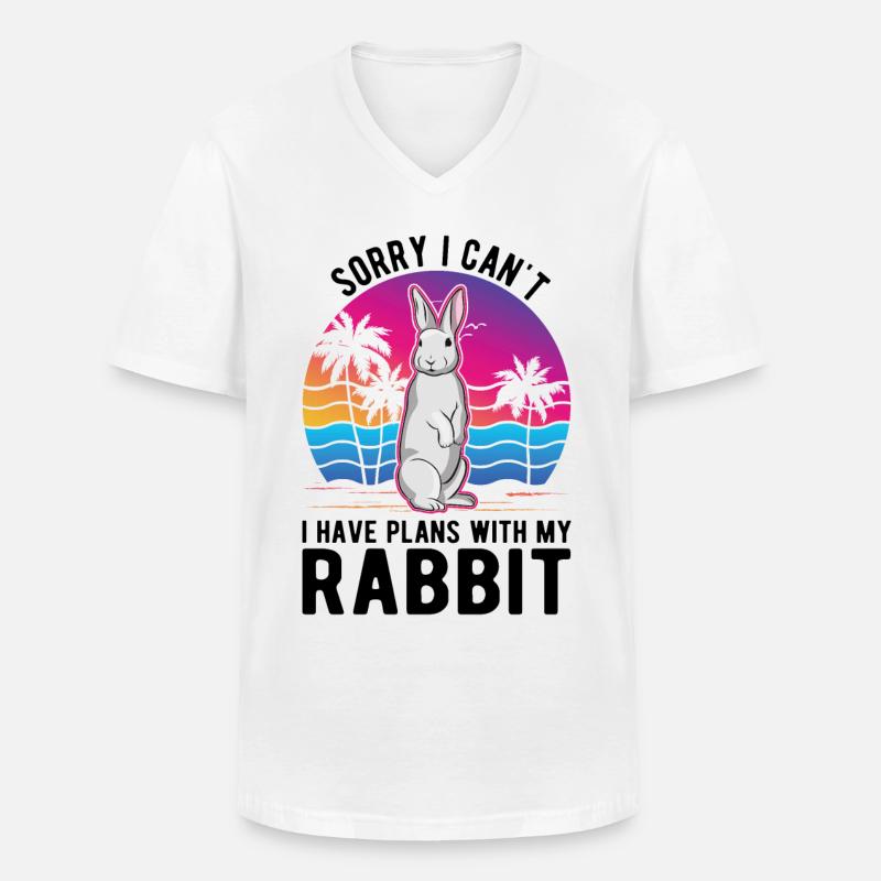 Rabbit Bunny Rabbit Rabbit - Men's V-Neck T-Shirt - white
