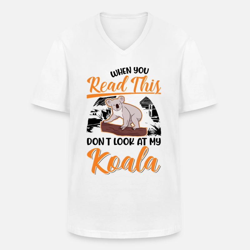 Koala Geschenk Koalabär - Männer-T-Shirt mit V-Ausschnitt - Weiß