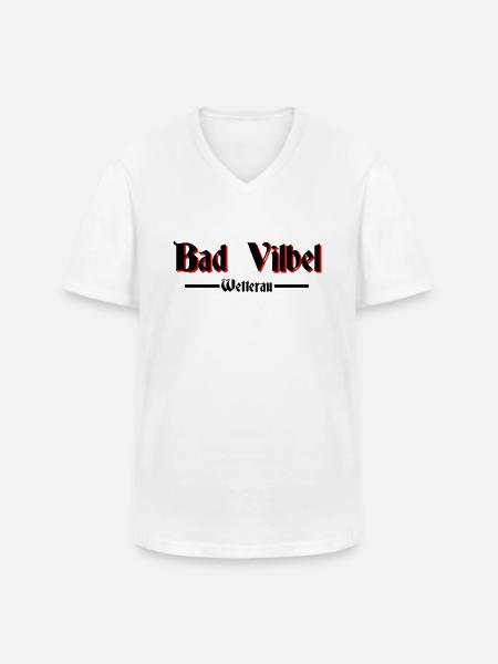 Bad Vilbel - Männer-T-Shirt mit V-Ausschnitt - Weiß