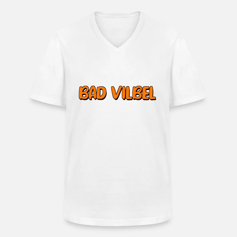Bad Vilbel - Männer-T-Shirt mit V-Ausschnitt - Weiß