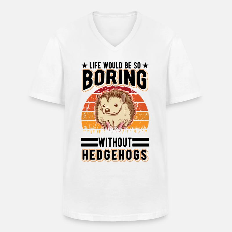 Igel Geschenk Stacheligel - Männer-T-Shirt mit V-Ausschnitt - Weiß