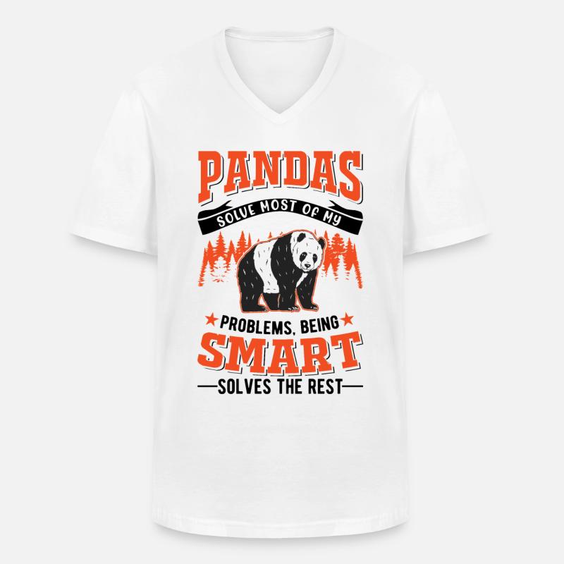 Panda Lover Panda Bear Gift - Men's V-Neck T-Shirt - white