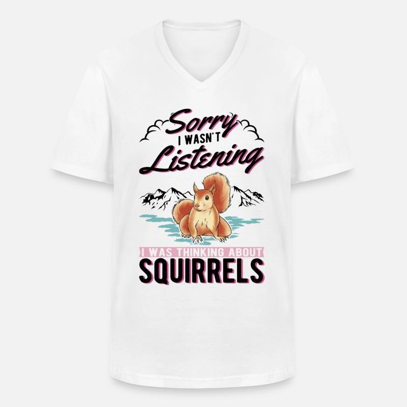 Eichhörnchen Geschenk Grauhörnchen Squirrel - Männer-T-Shirt mit V-Ausschnitt - Weiß