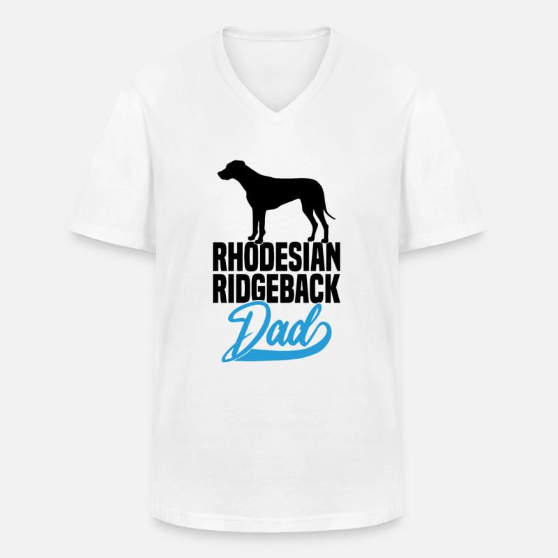 Rhodesian Ridgeback Dad - Männer-T-Shirt mit V-Ausschnitt - Weiß