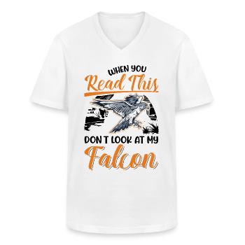 Falke Falkner Turmfalke Falknerei Falkner - Männer-T-Shirt mit V-Ausschnitt - Weiß - Vorne - AI Model Male 185 light (185cm)
