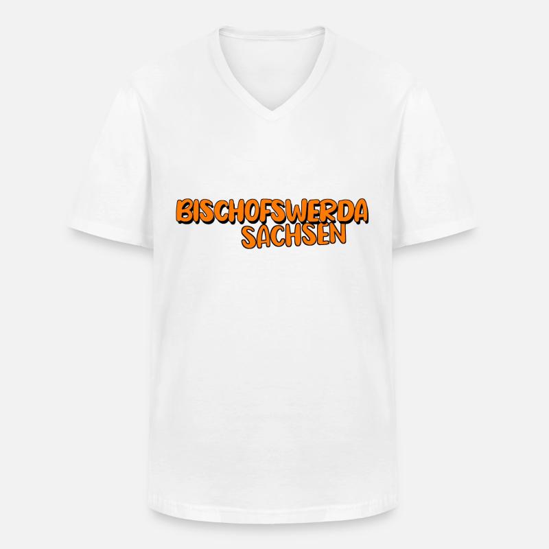 Bischofswerda - Männer-T-Shirt mit V-Ausschnitt - Weiß