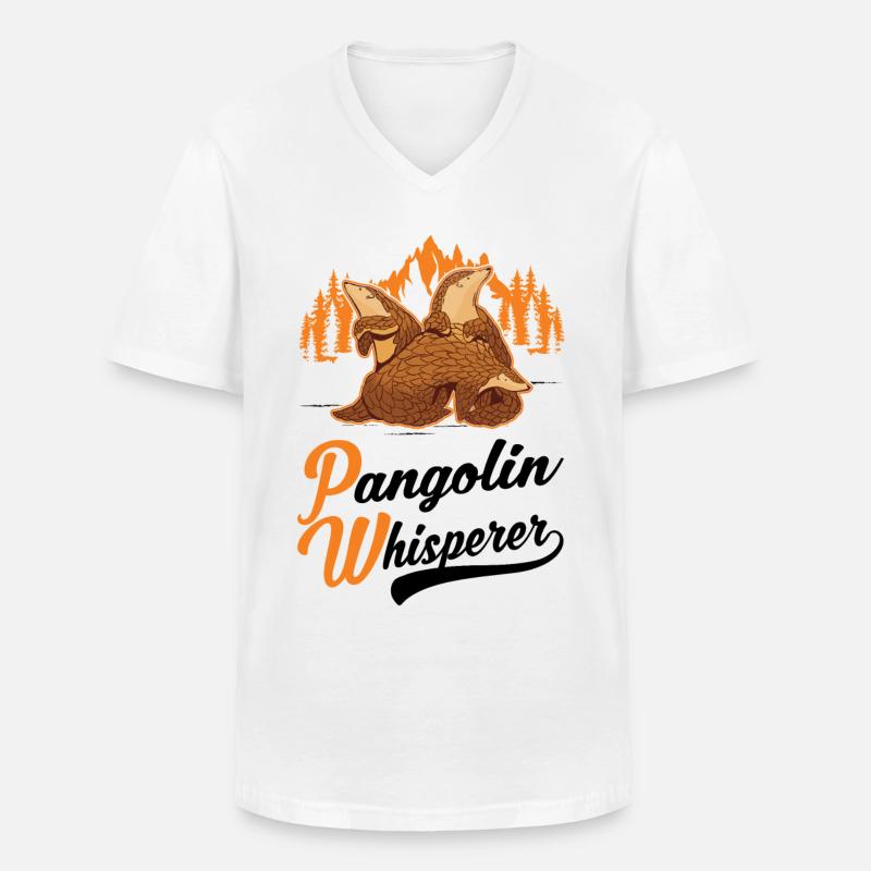 Pangolin Flüsterer Schuppentier - Männer-T-Shirt mit V-Ausschnitt - Weiß