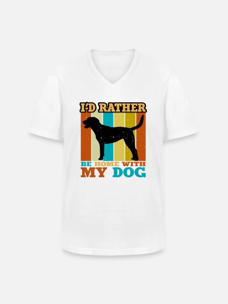 Goldador Dog Lover Silhouette Vintage Sunset - Men's V-Neck T-Shirt - white