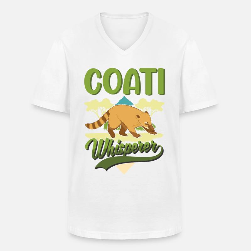 Nasenbär Flüsterer Rüsselbär Coati - Männer-T-Shirt mit V-Ausschnitt - Weiß