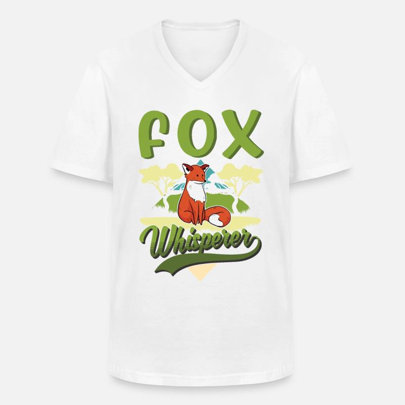 Fuchs Flüsterer Rotfuchs Fuchsflüsterer - Männer-T-Shirt mit V-Ausschnitt - Weiß