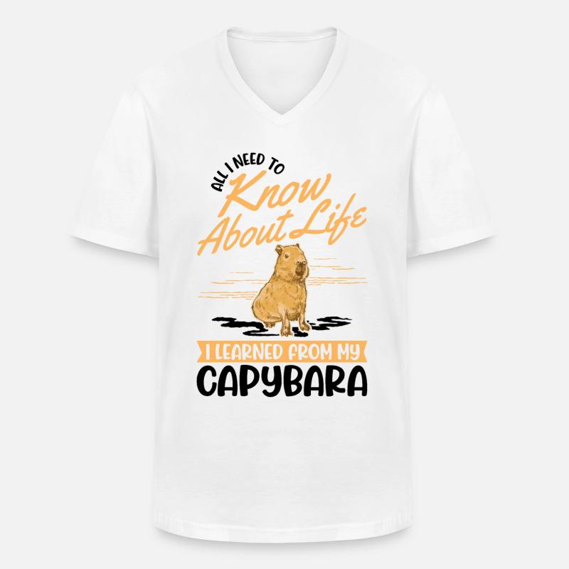 Capybara Wasserschwein Capibara - Männer-T-Shirt mit V-Ausschnitt - Weiß