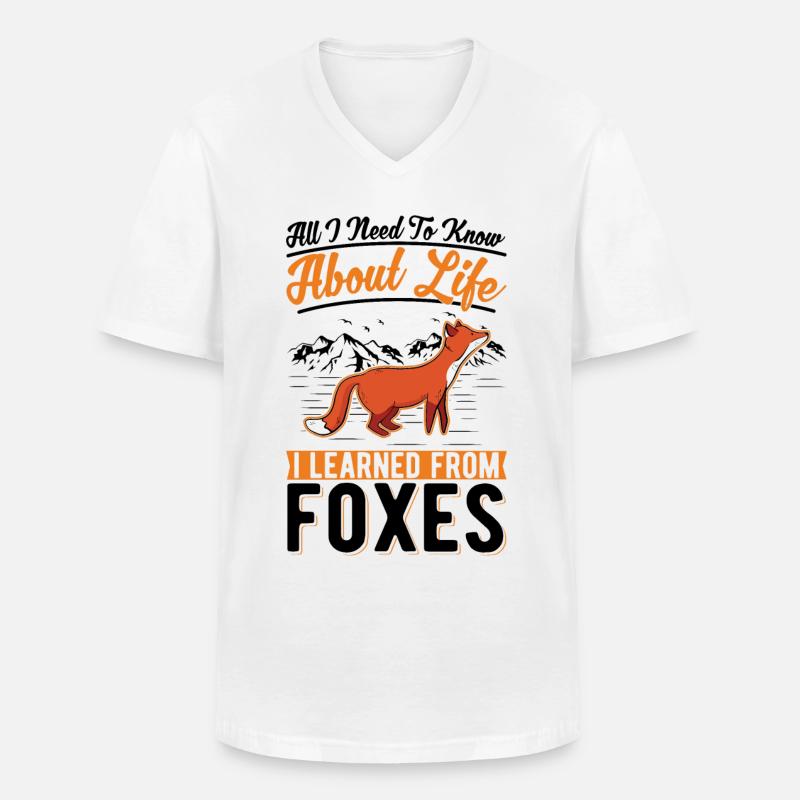 Fox Gift Red Fox - Men's V-Neck T-Shirt - white