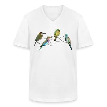 Bienenfresser - Racken - Vögel in Afrika - Männer-T-Shirt mit V-Ausschnitt - Weiß - Vorne - AI Model Male 185 light (185cm)