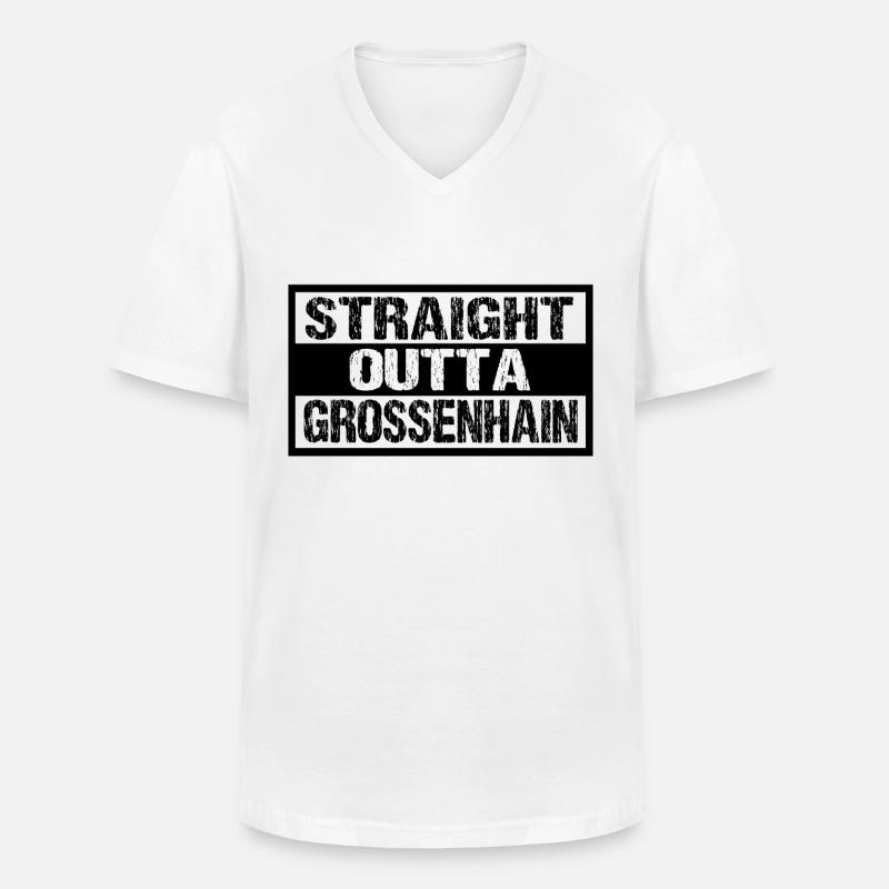Großenhain - Männer-T-Shirt mit V-Ausschnitt - Weiß