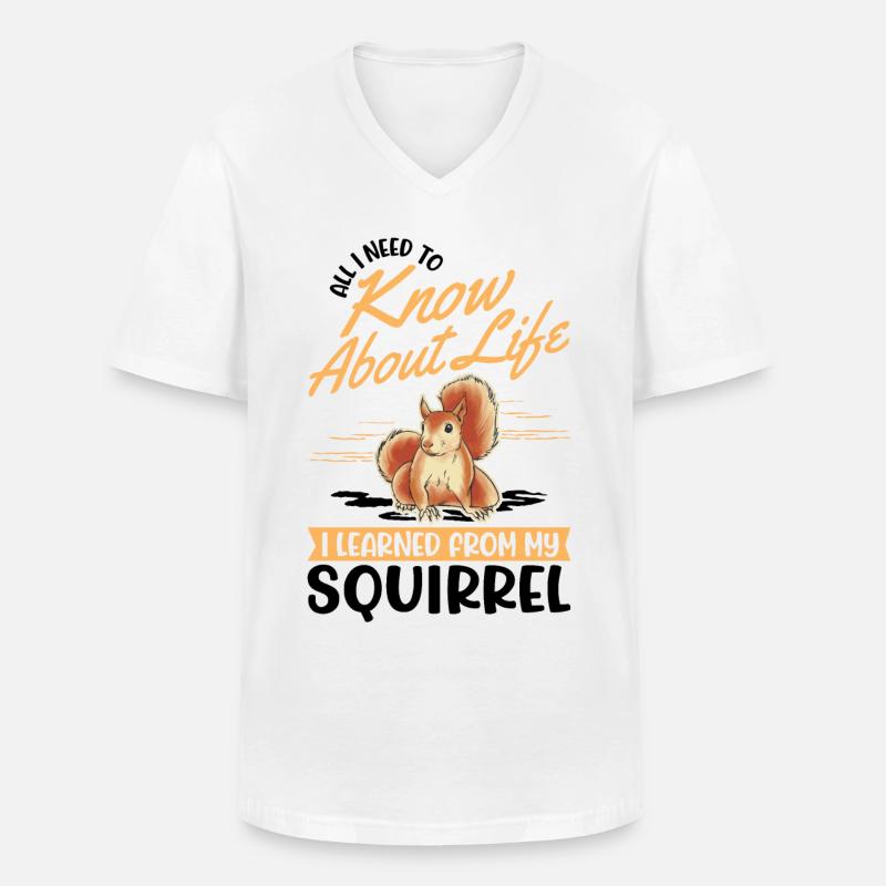 Eichhörnchen Geschenk Grauhörnchen Squirrel - Männer-T-Shirt mit V-Ausschnitt - Weiß