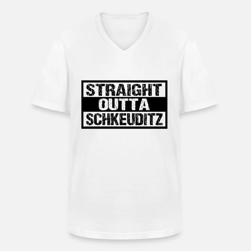 Schkeuditz - Männer-T-Shirt mit V-Ausschnitt - Weiß